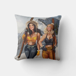 Pinup Girls Skiing Kussen