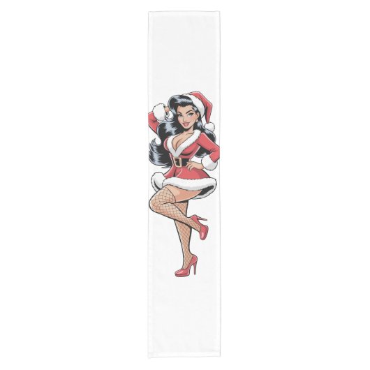 Pinup Kerstkind Korte Tafelloper (Voorkant)