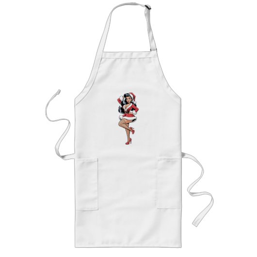 Pinup Kerstkind Lang Schort (Voorkant)