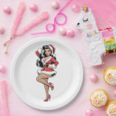Pinup Kerstkind Papieren Bordje (Feest)