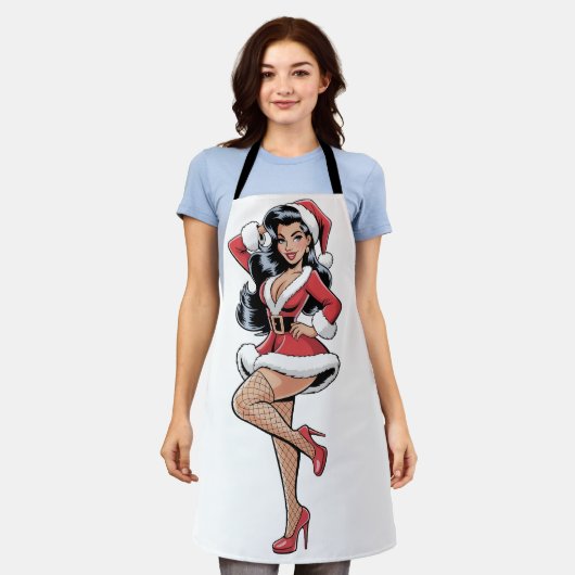 Pinup Kerstkind Schort (Gedragen)
