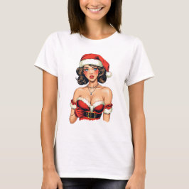  Pinup Kerstman Meisje T-shirt