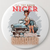 Pinup Lady  COLOSSAL 6 inch Photo Pins Ronde Button 6,0 Cm (Voorkant)