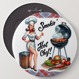 Pinup Lady  Foto Pins Humorous Grappig Ronde Button 6,0 Cm