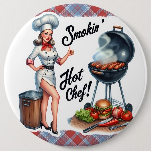Pinup Lady  Foto Pins Humorous Grappig Ronde Button 6,0 Cm (Voorkant)