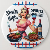 Pinup Lady  Foto Pins Humorous Grappig Ronde Button 6,0 Cm (Voorkant)