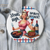 Pinup Lady  Foto Pins Humorous Grappig Ronde Button 6,0 Cm (In situ)