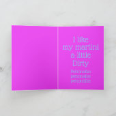  pinup meisje vies martini schattig roze paarse kaart (Binnen)