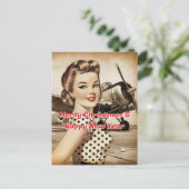  Pinup meisje, WO2 vliegtuig, Elegant kerstfeest Feestdagenkaart (Staand voorkant)