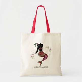 Pinup Mermaid Cat Tote Bag