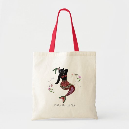 Pinup Mermaid Cat Tote Bag (Voorkant)