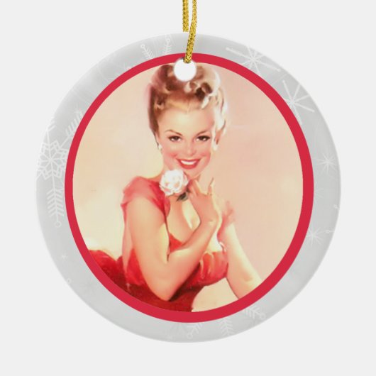 Pinup met ventilator keramisch ornament (Voorkant)