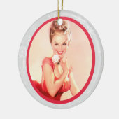 Pinup met ventilator keramisch ornament (Links)
