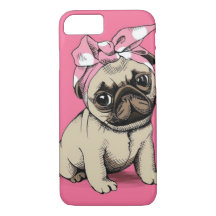 Pinup Pug Dog iPhone 7 hoesje