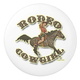  Pinup Rodeo Cowgirl Drawer Trek Keramische Knop