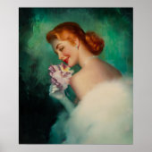 Pinup roze bloem poster (Voorkant)