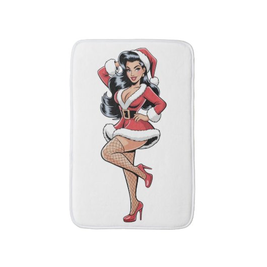 Pinup Santa Babe Badmat (Voorkant Verticaal)