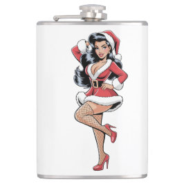 Pinup Santa Babe Heupfles