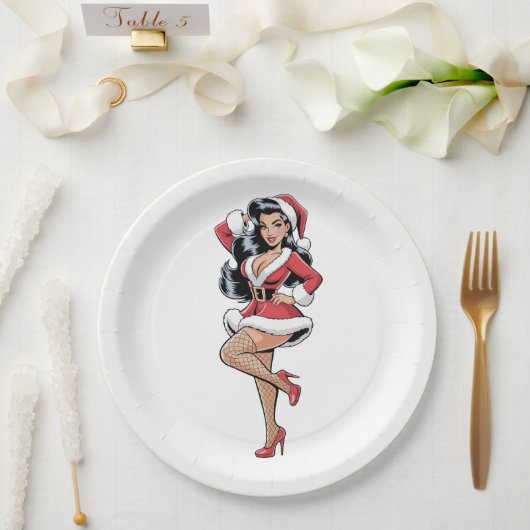 Pinup Santa Babe Papieren Bordje (Huwelijk)