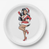Pinup Santa Babe Papieren Bordje (Voorkant)