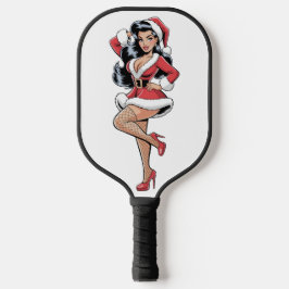 Pinup Santa Babe Pickleball Paddle