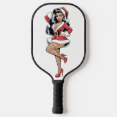 Pinup Santa Meisje Pickleball Paddle (Achterkant)