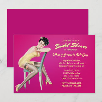 Pinup Sexy  Bridal Shower-uitnodiging Kaart