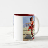  pinup tweekleurige koffiemok (Voorkant rechts)