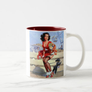 pinup tweekleurige koffiemok
