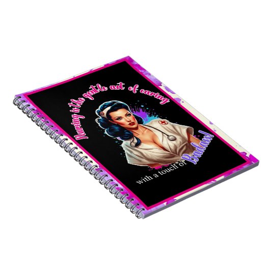 Pinup_ Verpleegkundige Badass Notitieboek (Rechterzijde)