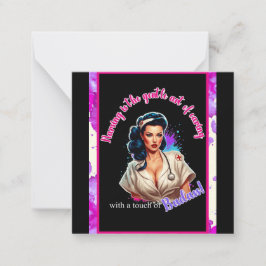 Pinup_ Verpleegkundige Badass Notitiekaartje