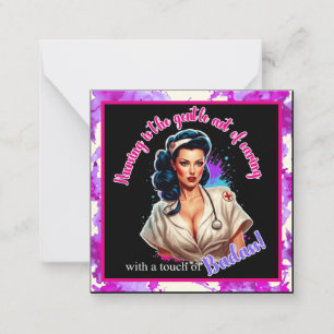 Pinup_ Verpleegkundige Badass Notitiekaartje
