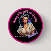 Pinup_ Verpleegkundige Badass Ronde Button 5,7 Cm (Voorkant)
