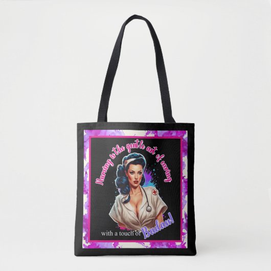 Pinup_ Verpleegkundige Badass Tote Bag (Voorkant)