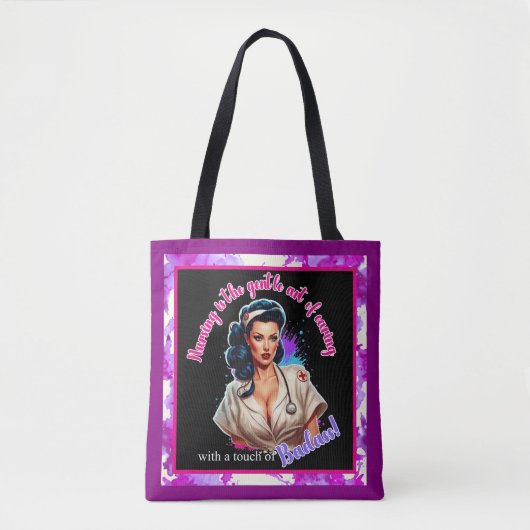 Pinup_ Verpleegkundige Badass Tote Bag (Voorkant)