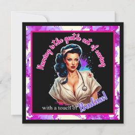 Pinup Verpleegster Badass Feestdagenkaart