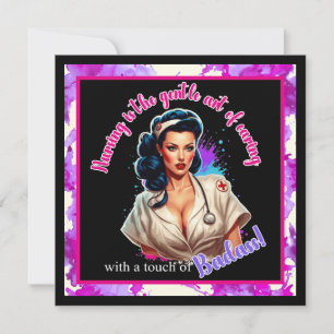 Pinup Verpleegster Badass Feestdagenkaart