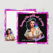 Pinup Verpleegster Badass Feestdagenkaart (Voorkant / Achterkant)