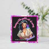 Pinup Verpleegster Badass Feestdagenkaart (Staand voorkant)