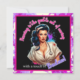 Pinup Verpleegster Badass Feestdagenkaart