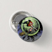 Pinup Witch Button (Voorkant /achterkant)