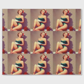 Pinup Woman #1 Verpakkingspapier Cadeaupapier (Vlak)