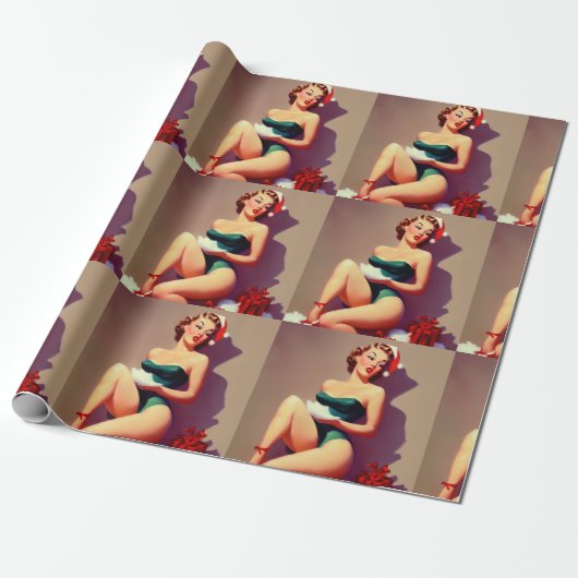 Pinup Woman #1 Verpakkingspapier Cadeaupapier (Uitgerold)