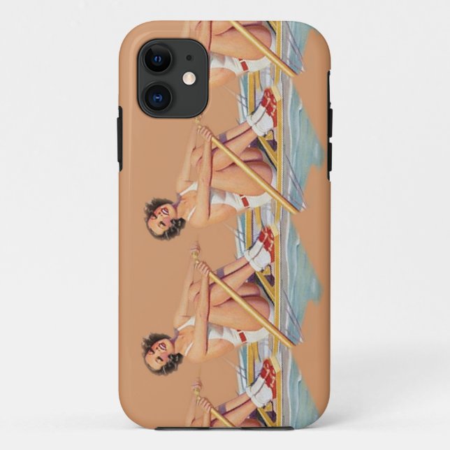 Pinup Women Rowing iPhone Case (Achterkant)