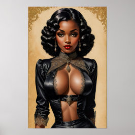 pinup zwart meisje poster