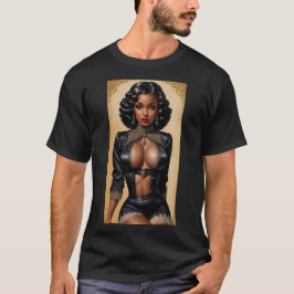  pinup zwart meisje t-shirt