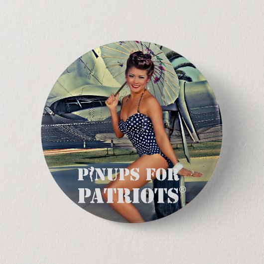 Pinups voor patriotten ronde button 5,7 cm (Voorkant)