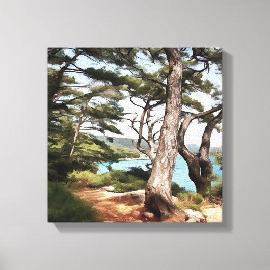 Pinus pinea Pine Tree Forest Painting Canvas Afdruk (Voorkant)