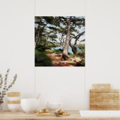 Pinus pinea Pine Tree Forest Painting Poster (Keuken)