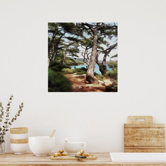 Pinus pinea Pine Tree Forest Painting Poster (Keuken)
